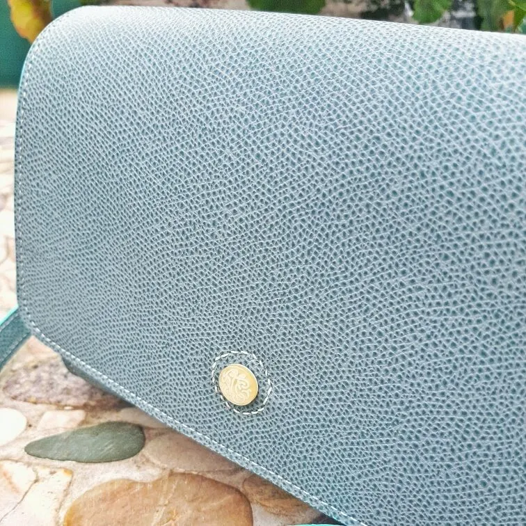 Atelier Anne R Cartouchière sac cuir bleu jean pailleté