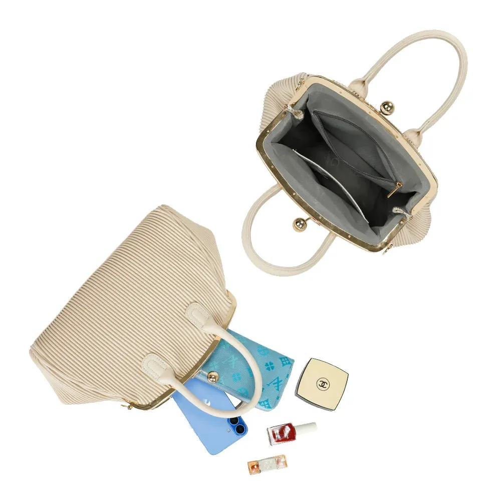 Gallantry Gabrielle Retro main beige fermoir