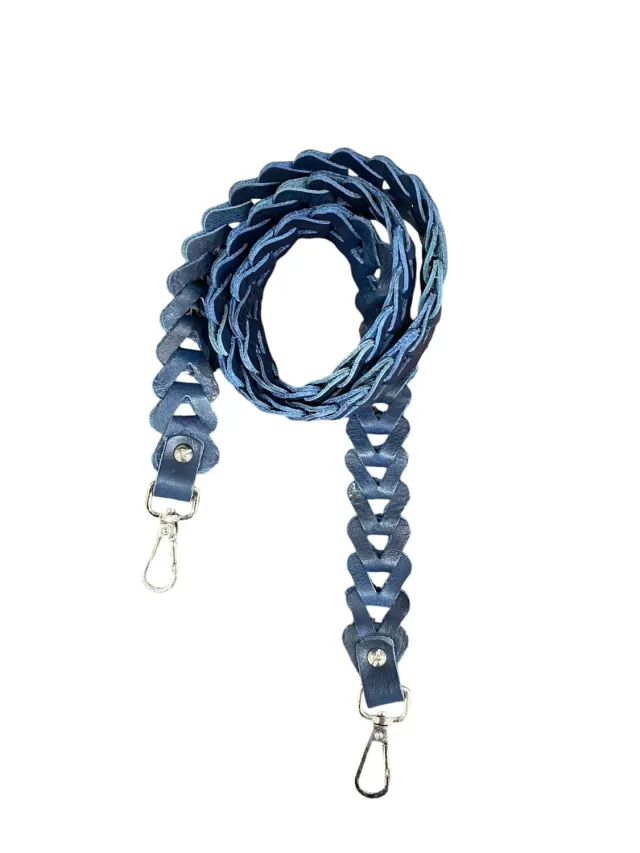 Hexagone Cuir Croisillons anse cuir marine cuir vachette 1,05 m