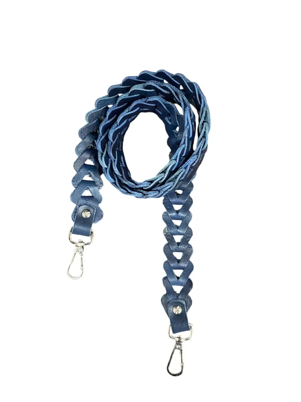 Hexagone Cuir Croisillons anse cuir marine cuir vachette 1,05 m