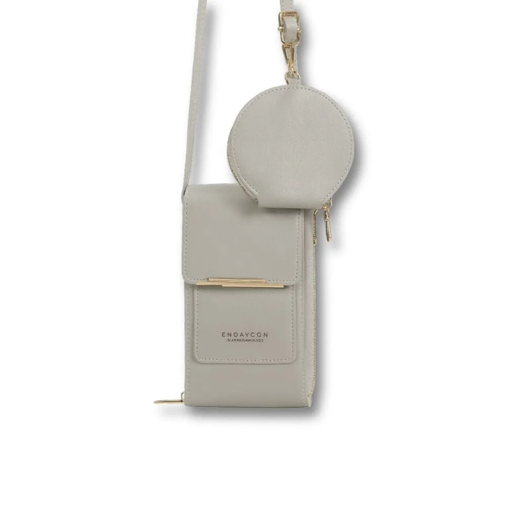 Maison Sacoches Lyséa mini sacoche téléphone marron tactile