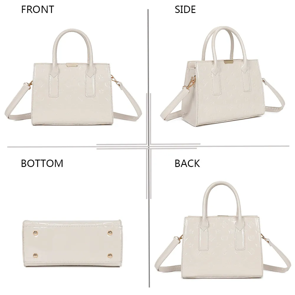 Gallantry Stella sac à main noir verni embossé