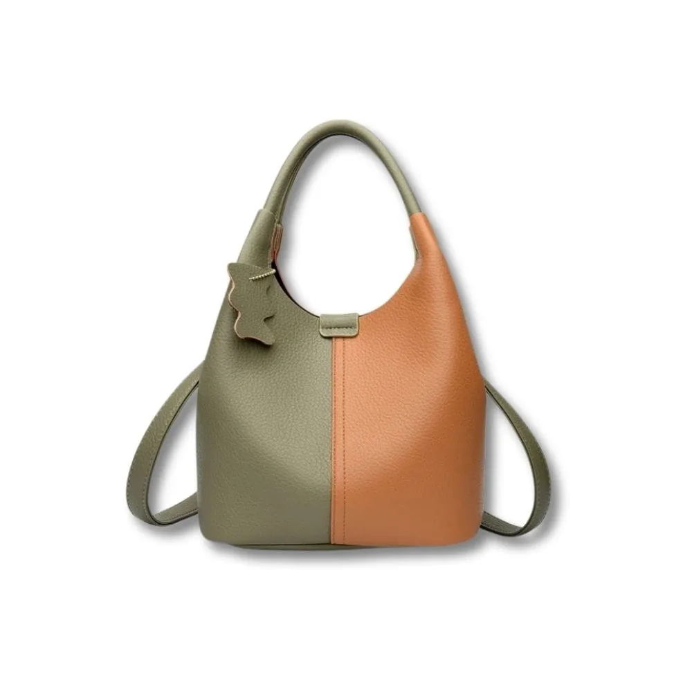 Maison Sacoches Quélia sac seau bicolore bandoulière 24 cm