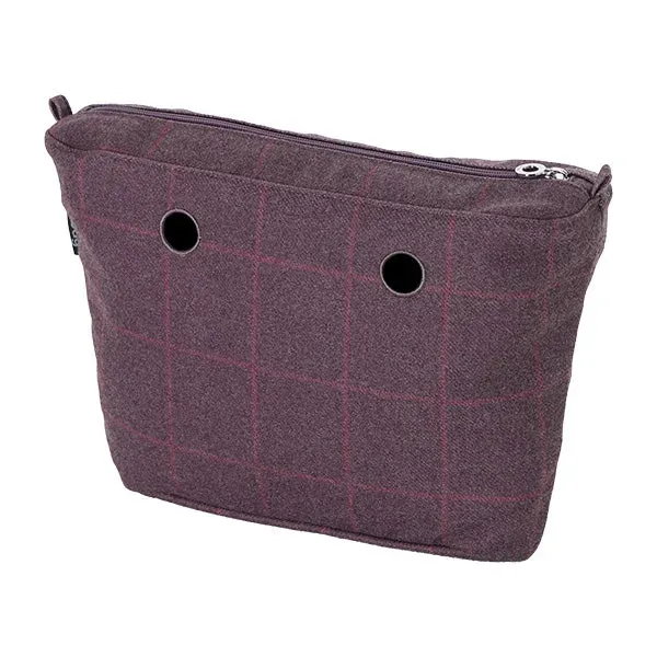 O bag pochette intérieure zippée burgundy carreaux