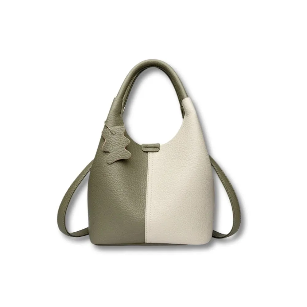 Maison Sacoches Quélia sac seau bicolore bandoulière 24 cm