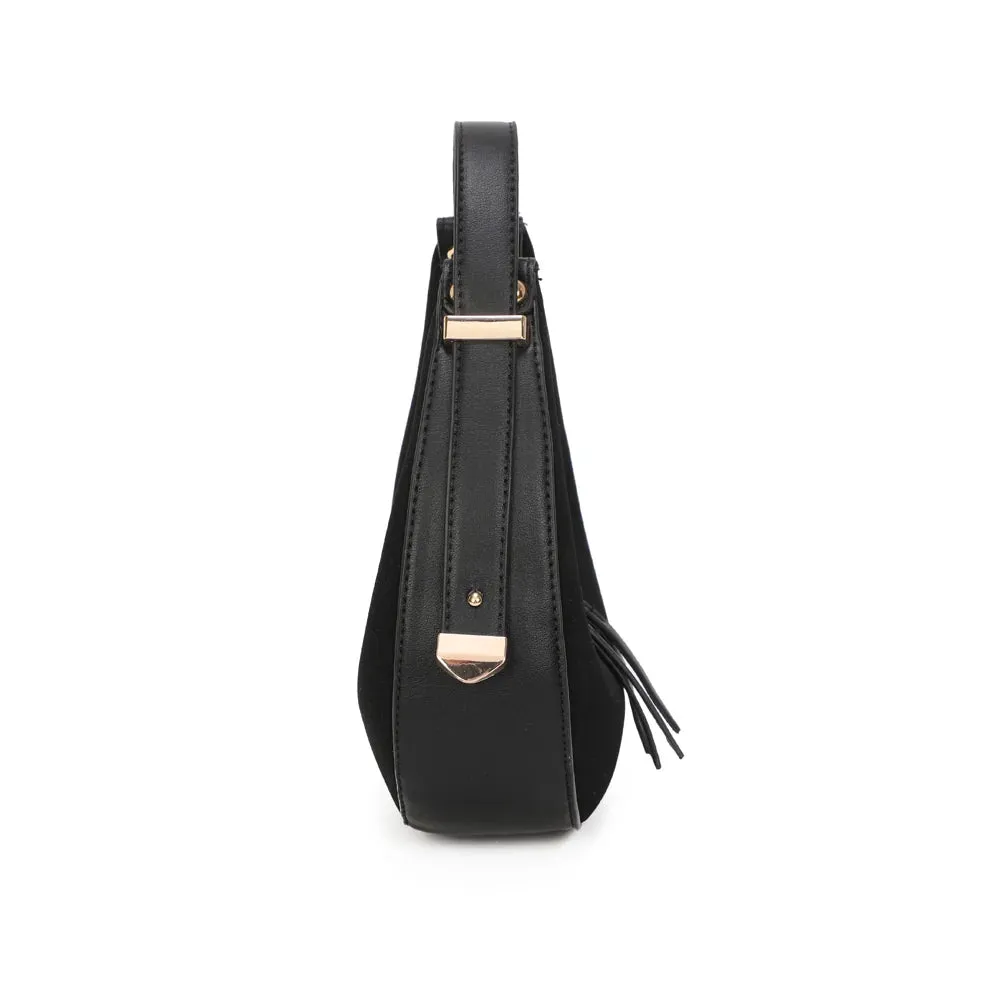 Gallantry Paris Luméra sac demi-lune noir suédine