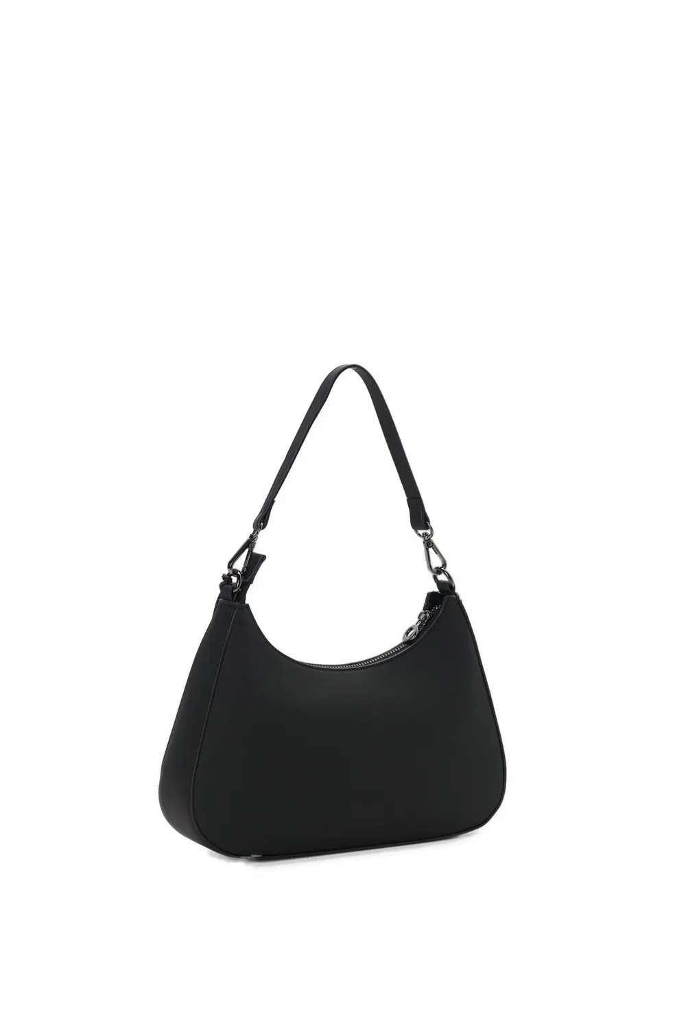 O bag Cortina sac épaule noir tissu gommé