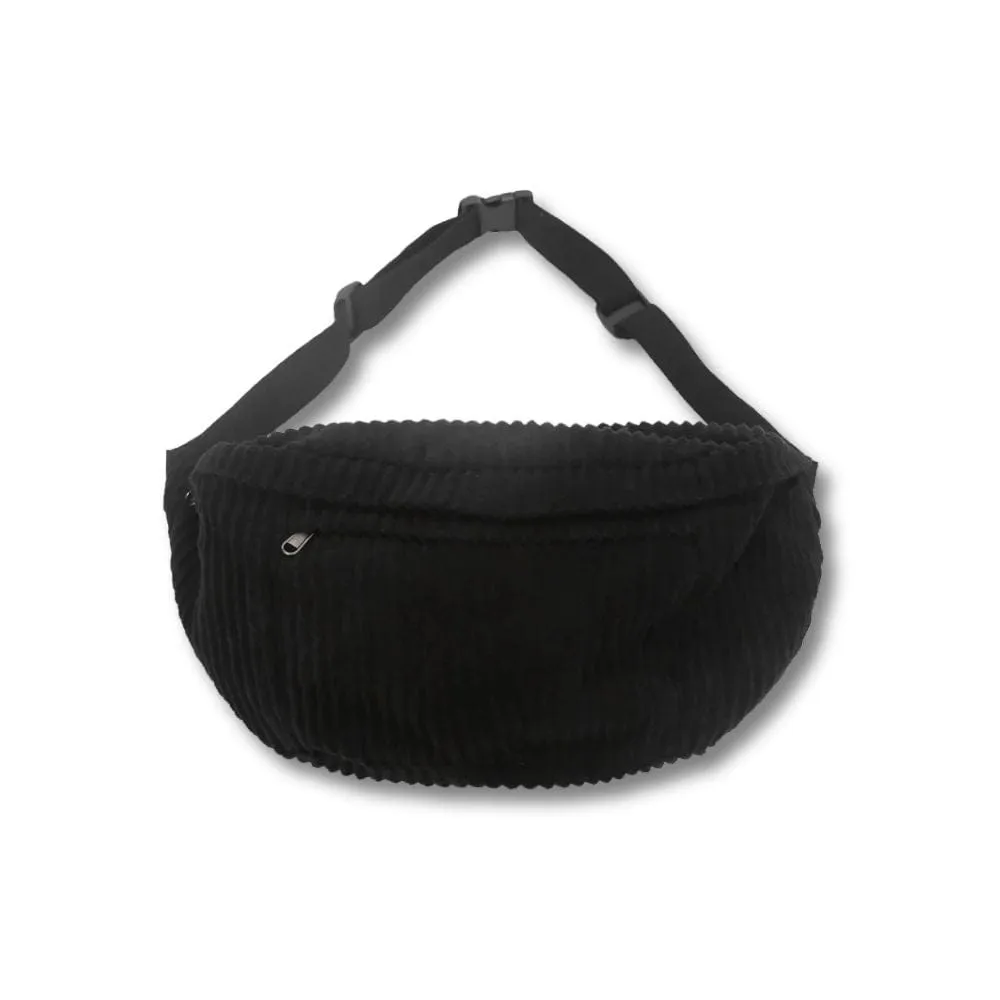 Maison Sacoches Candyce sac banane femme noir velours XXL