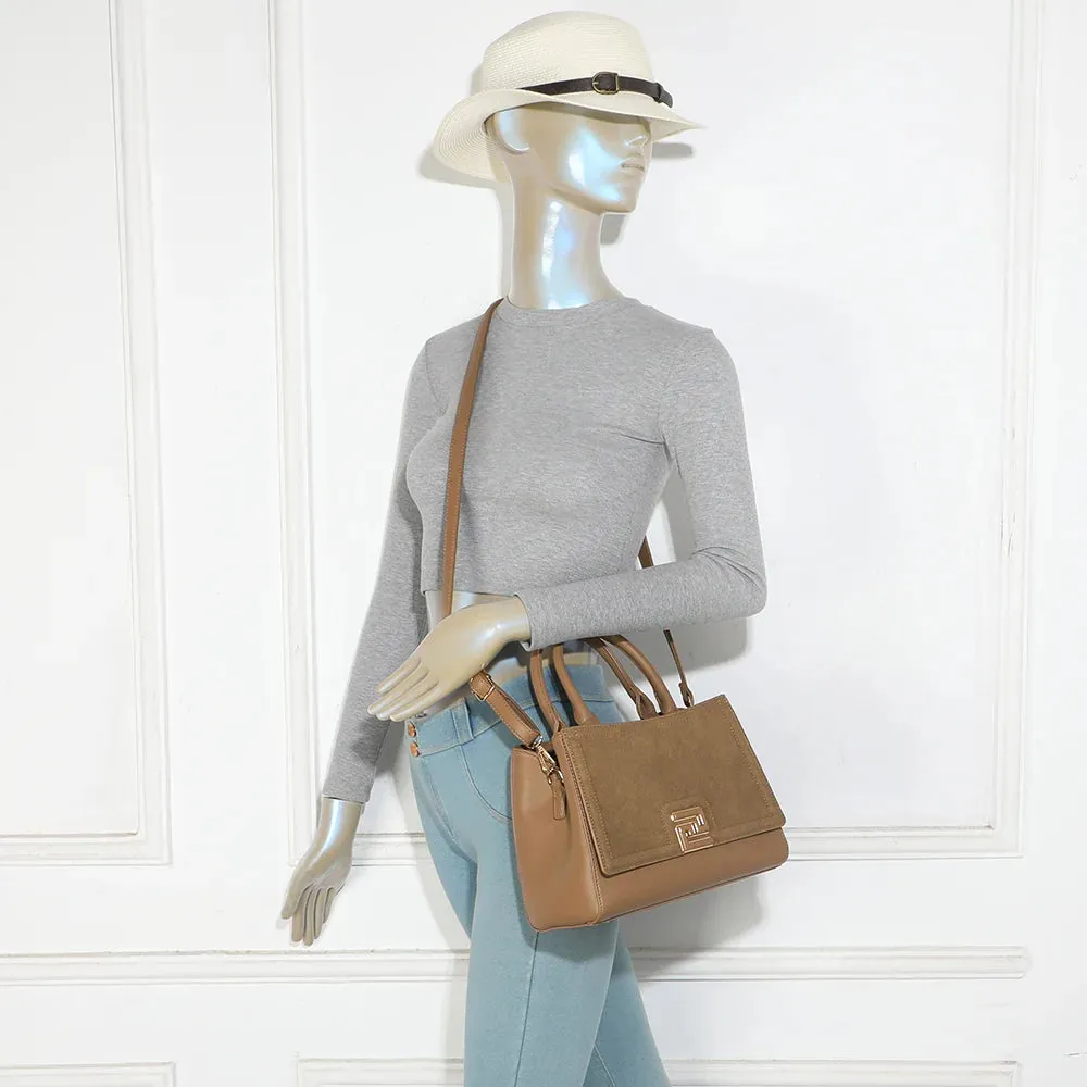 Gallantry Le Delsane sac à main taupe rabat suédé