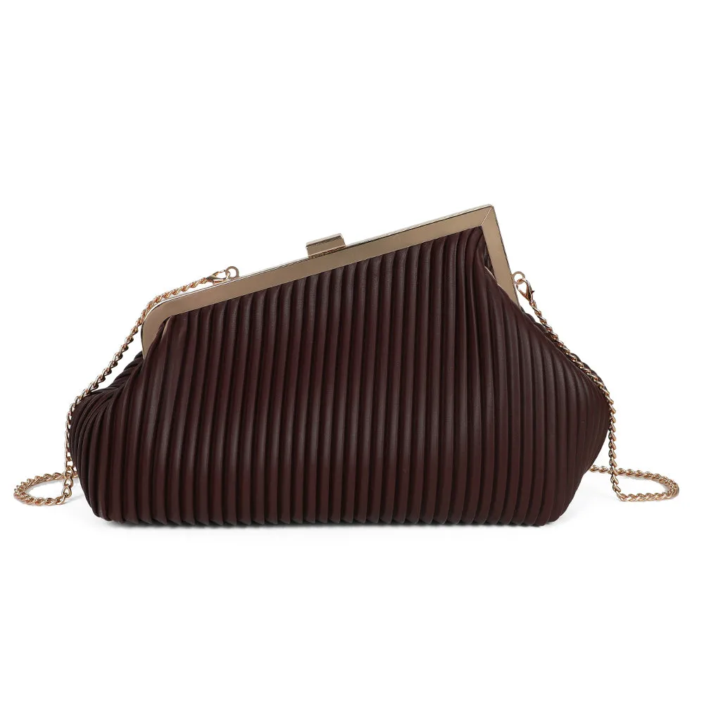 Gallantry Paris Philomène pochette coffee plissée