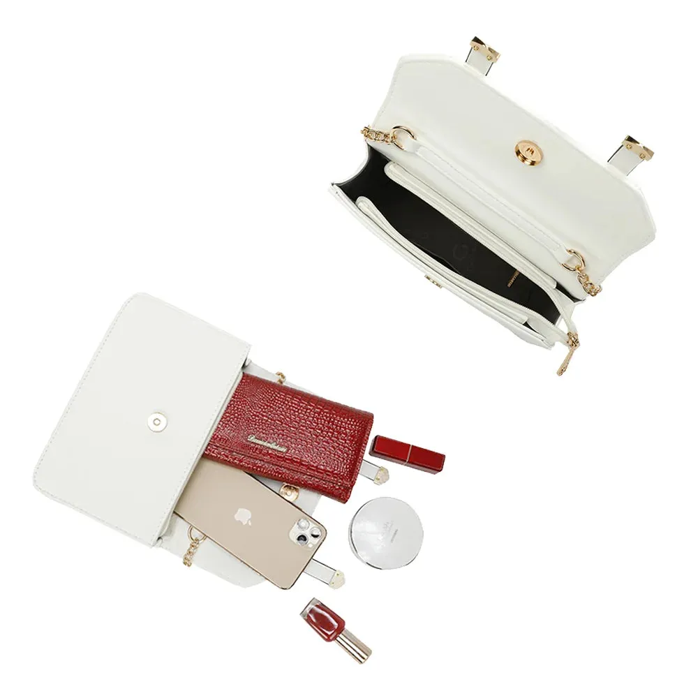 Gallantry Paris Chic Intemporel petit sac blanc chaîne