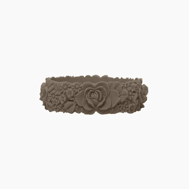O bag Flower Big bracelet silicone roccia floral