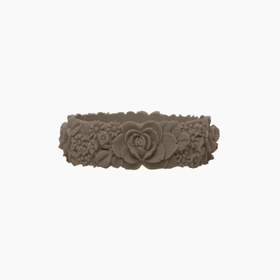 O bag Flower Big bracelet silicone roccia floral