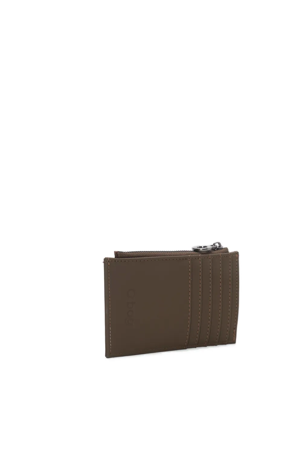 O Bag Anemone porte-cartes zip tissu gommé chocolat