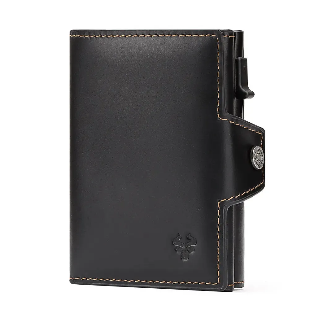Mon Sacoche Porte Carte RFID porte-cartes cuir Café