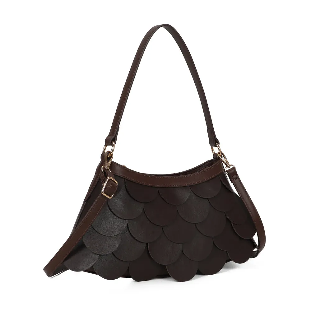 Gallantry La Écaille sac épaule Coffee écailles