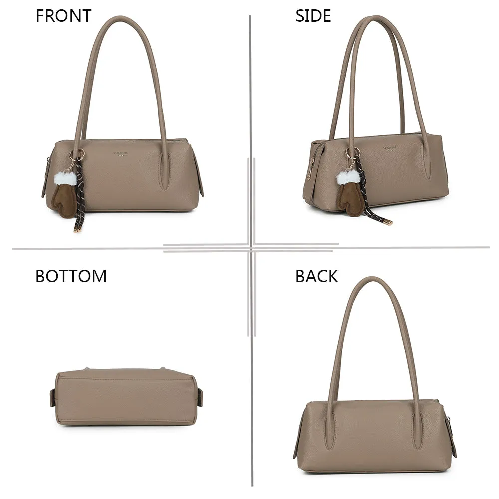 Gallantry Linotte sac à main zippé taupe grainé