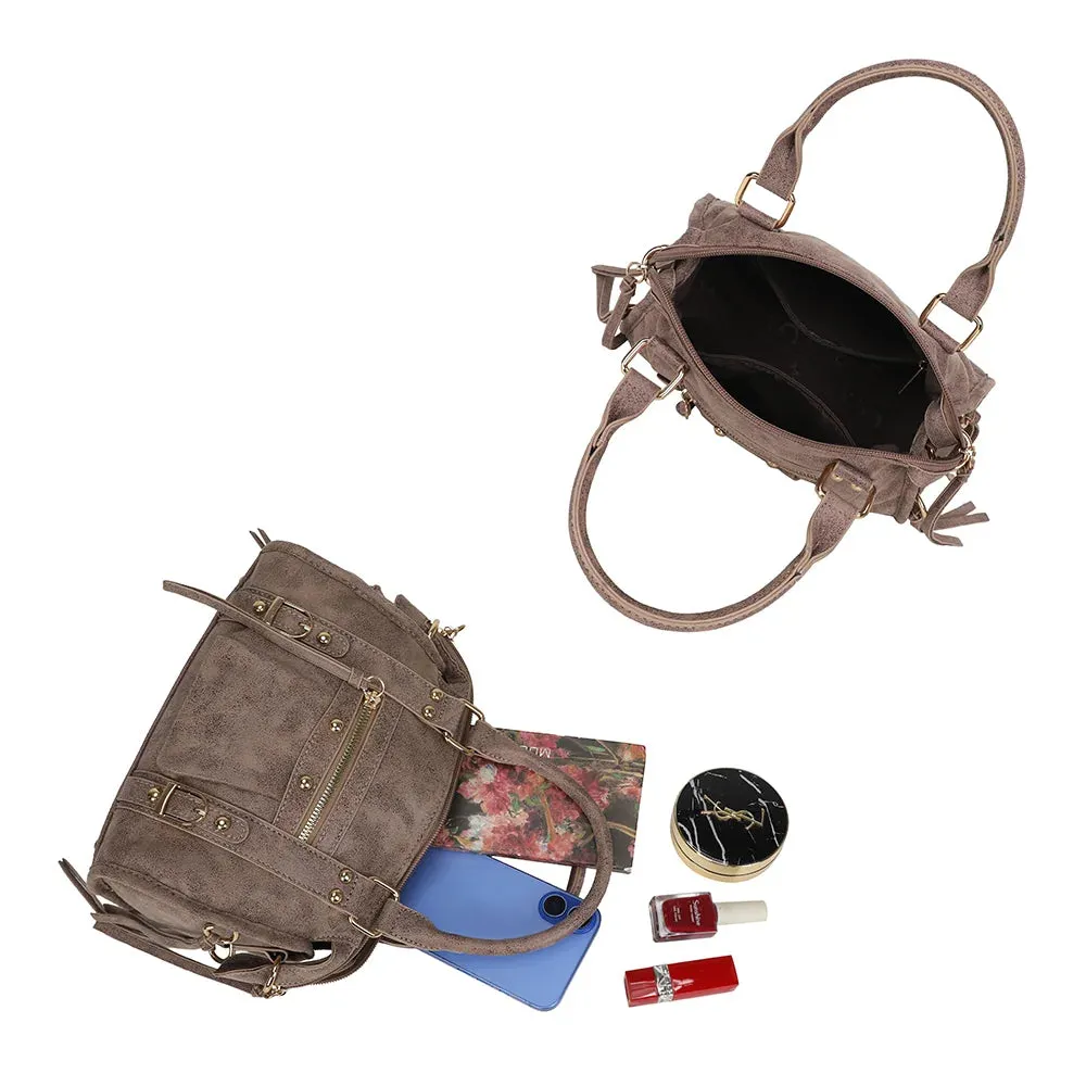 Gallantry Paris Skyla Velvet sac bandoulière taupe