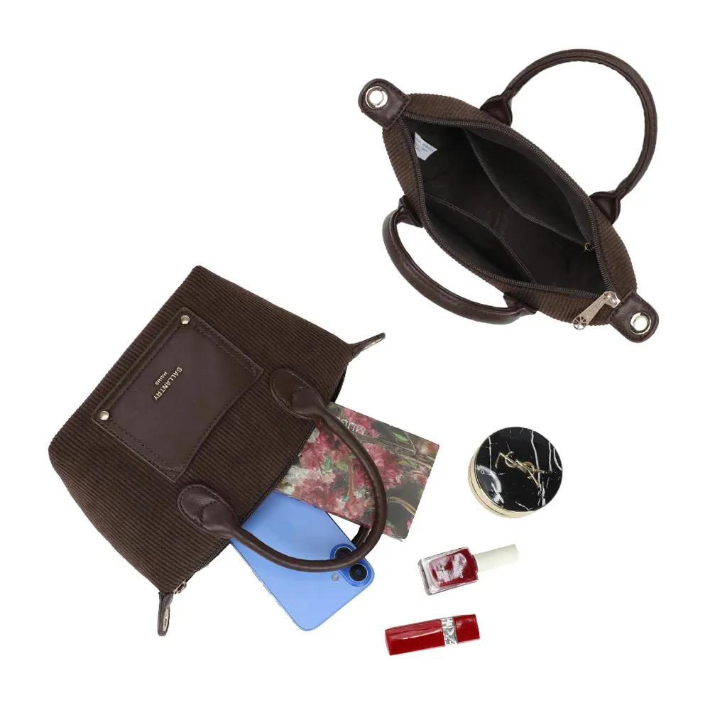 Gallantry Paris La Léandra sac à main coffee velours côtelé