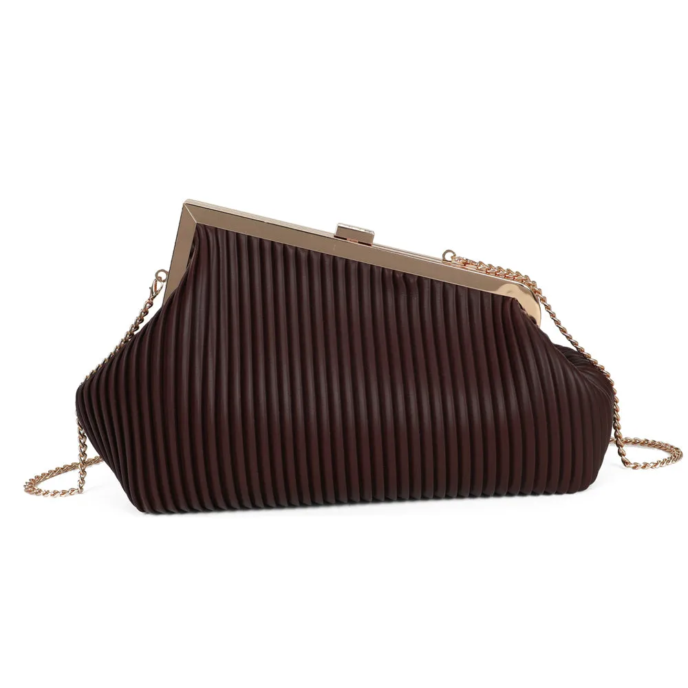Gallantry Paris Philomène pochette coffee plissée