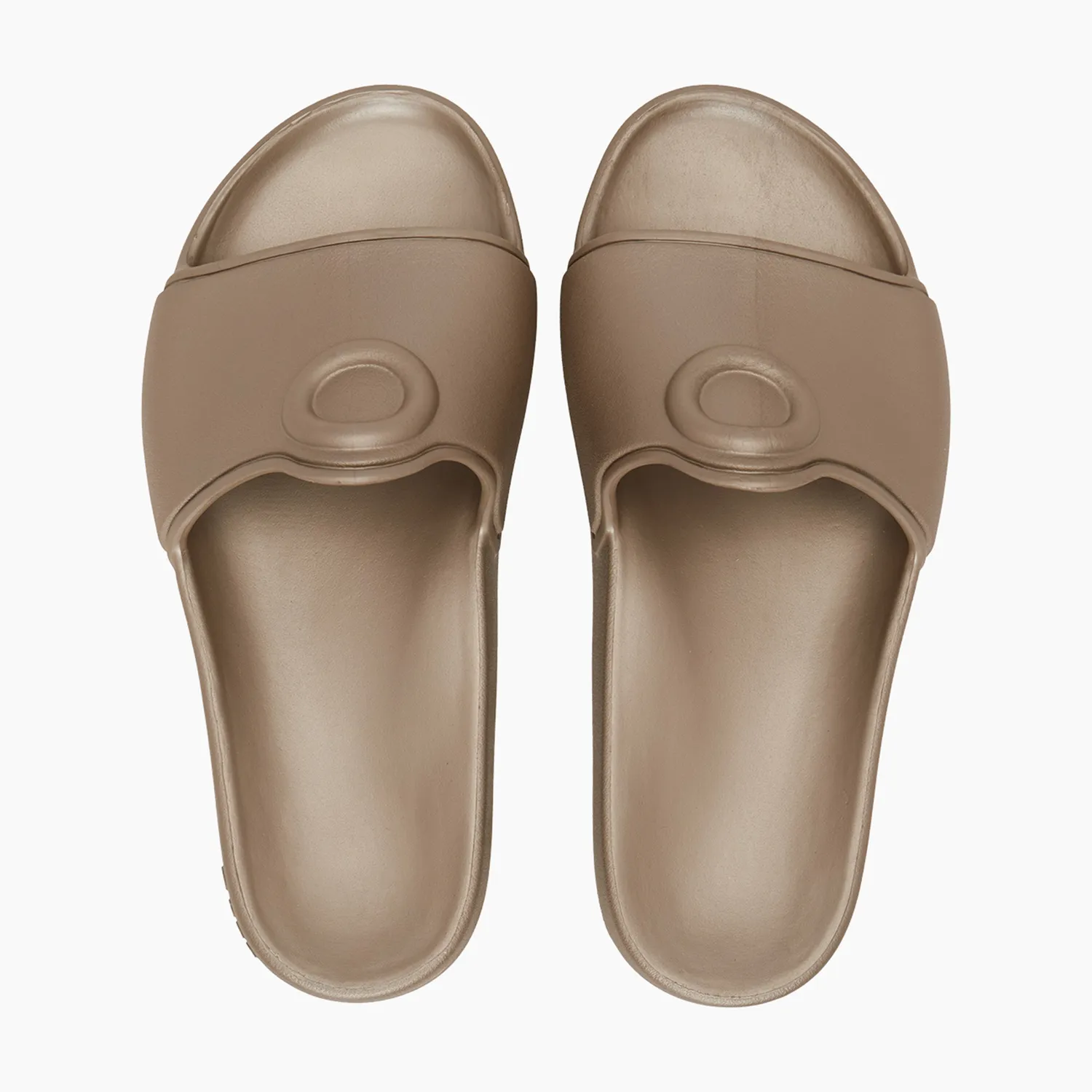 O bag O slippers claquettes sabbia metal beige doré