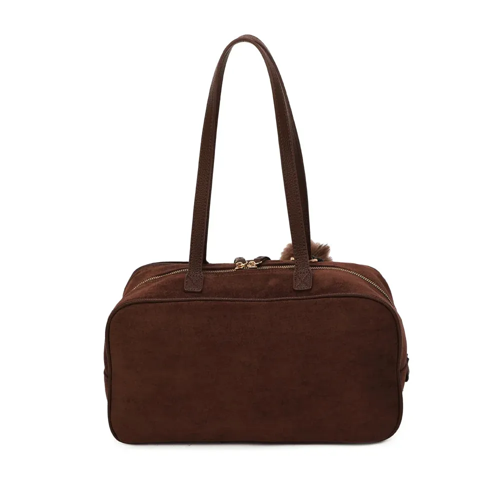 Gallantry Paris Ovalia sac à main épaule coffee suédine