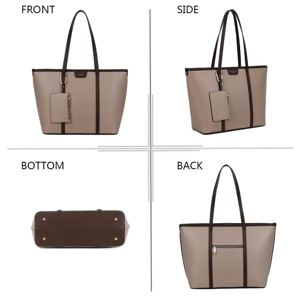 Gallantry Paris Aveline sac cabas zippé Taupe Coffee pochette