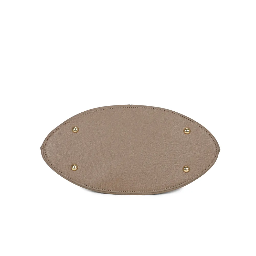 Gallantry Paris La Éminence sac dôme taupe saffiano doré