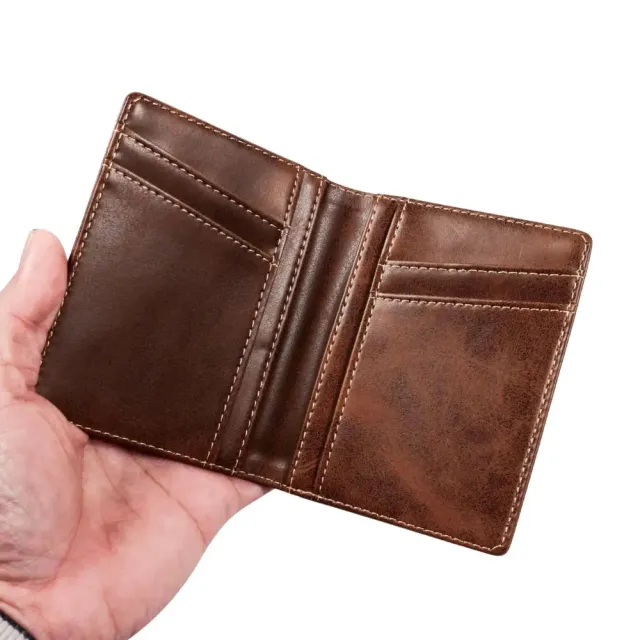 Mon Sacoche Porte-Cartes Cuir Café 8 Compartiments