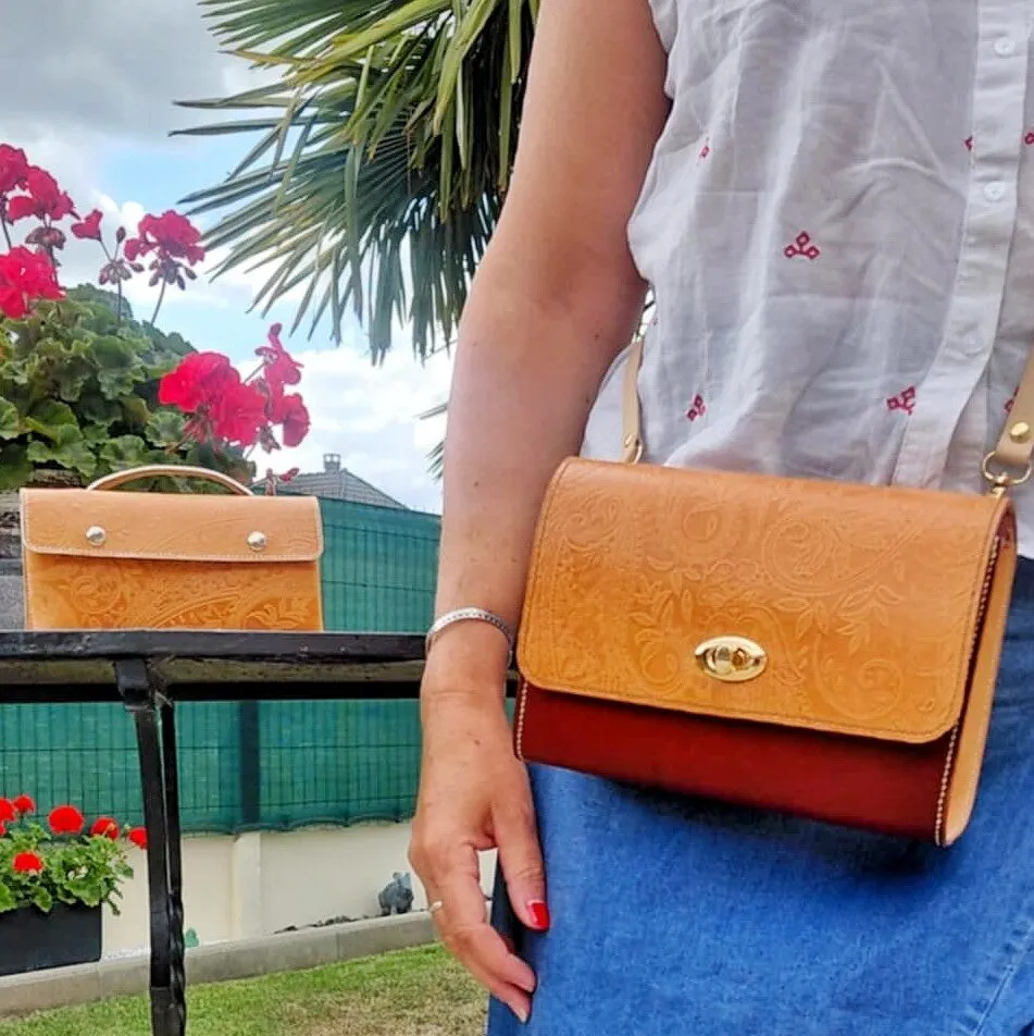 Atelier Anne R sac cartouchière cuir végétal marron