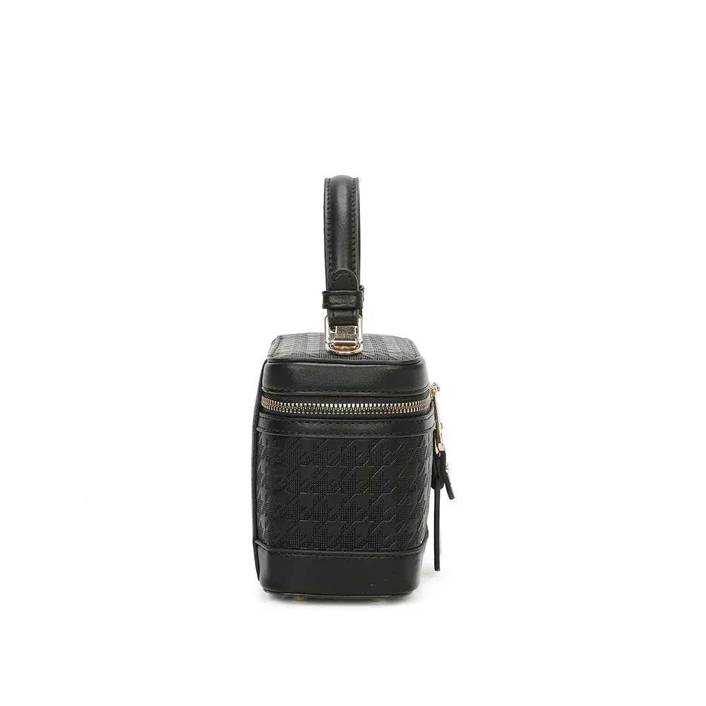 Gallantry Paris Le Bambino petit sac vanity Noir pied-de-poule