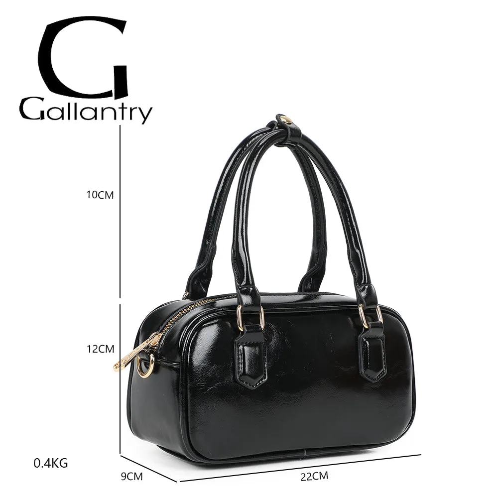 Gallantry Mini Glossy petit sac verni Taupe