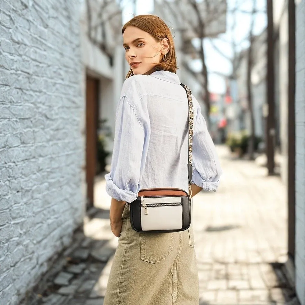 Maison Sacoches Flavia sacoche femme cuir PU Brun compact