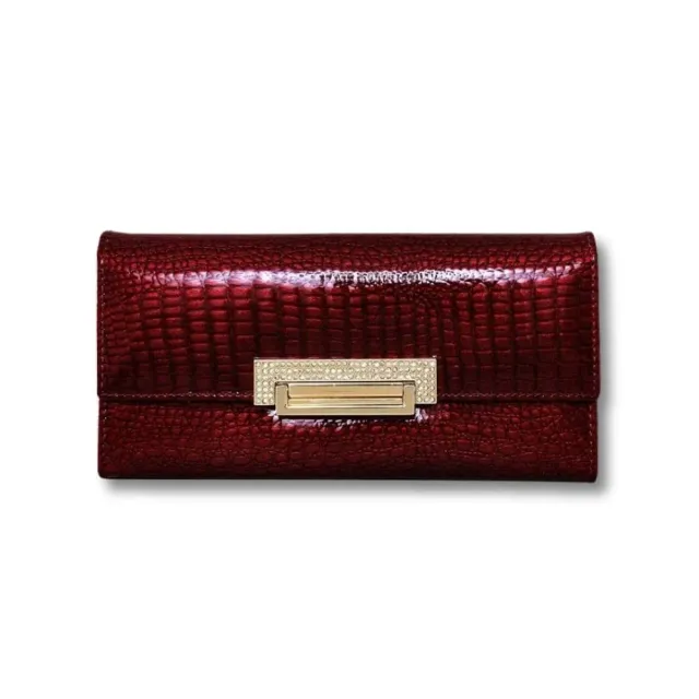 Maison Sacoches Oria portefeuille vernis rouge