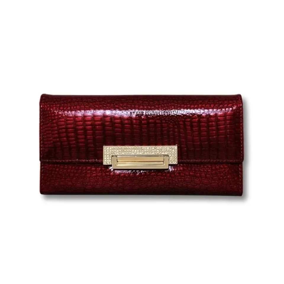 Maison Sacoches Oria portefeuille vernis rouge