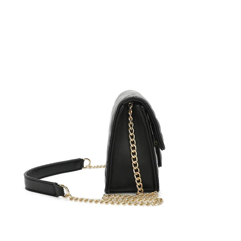 Gallantry Allegra sac à main chaîne noir matelassé