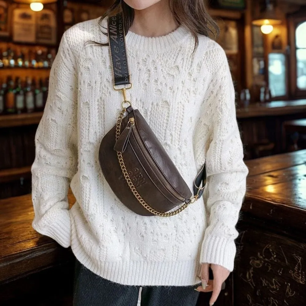 Maison Sacoches Alix sac banane cuir cafe compact