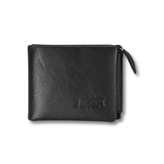 Maison Sacoches Valt porte-monnaie cuir gris zip billets
