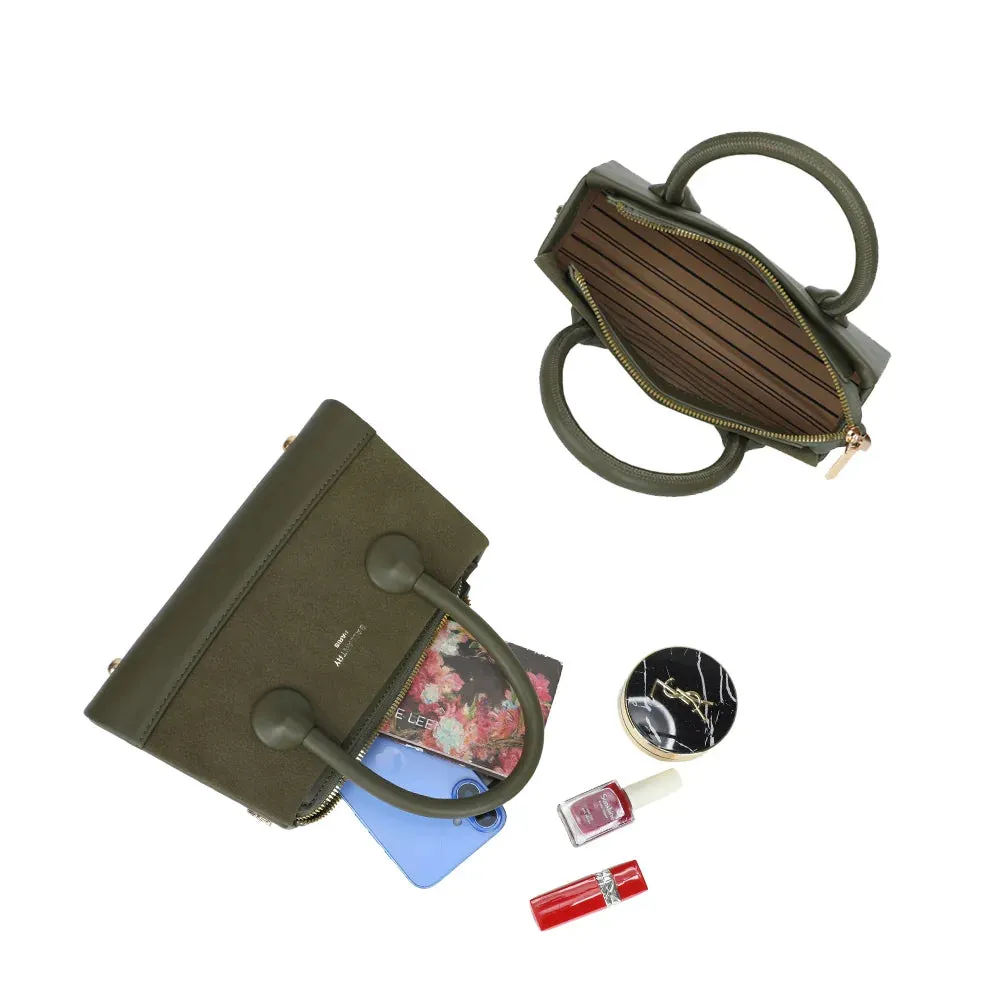 Gallantry Le Basile petit sac à main Vert Fonçé suédine