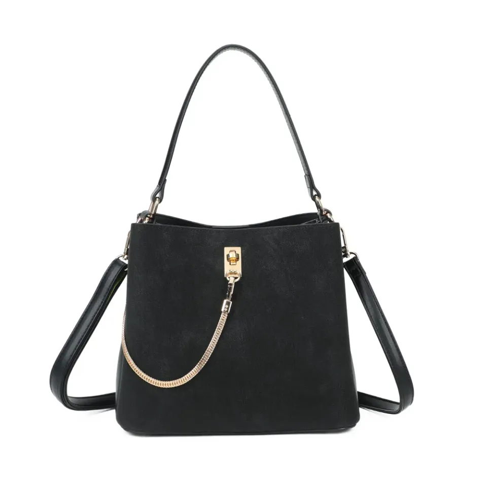 Gallantry Paris Le Noctis sac à main Noir chaîne dorée