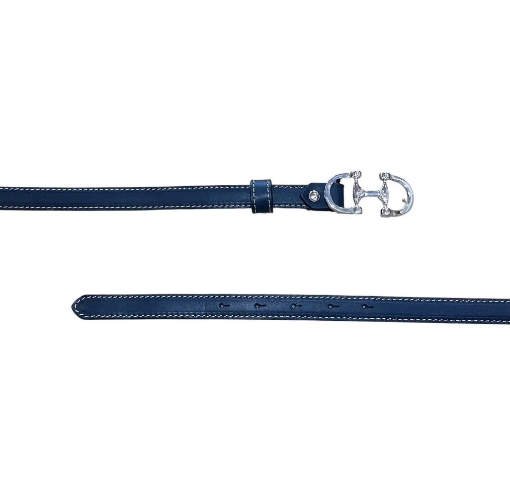 Hexagone Cuir Mini Mors ceinture cuir noir 3 cm