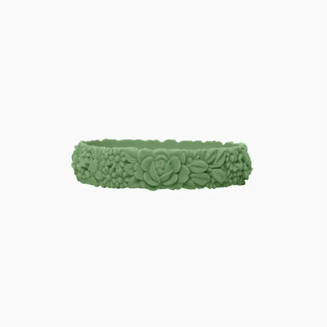 O bag Flower Slim bracelet silicone vert