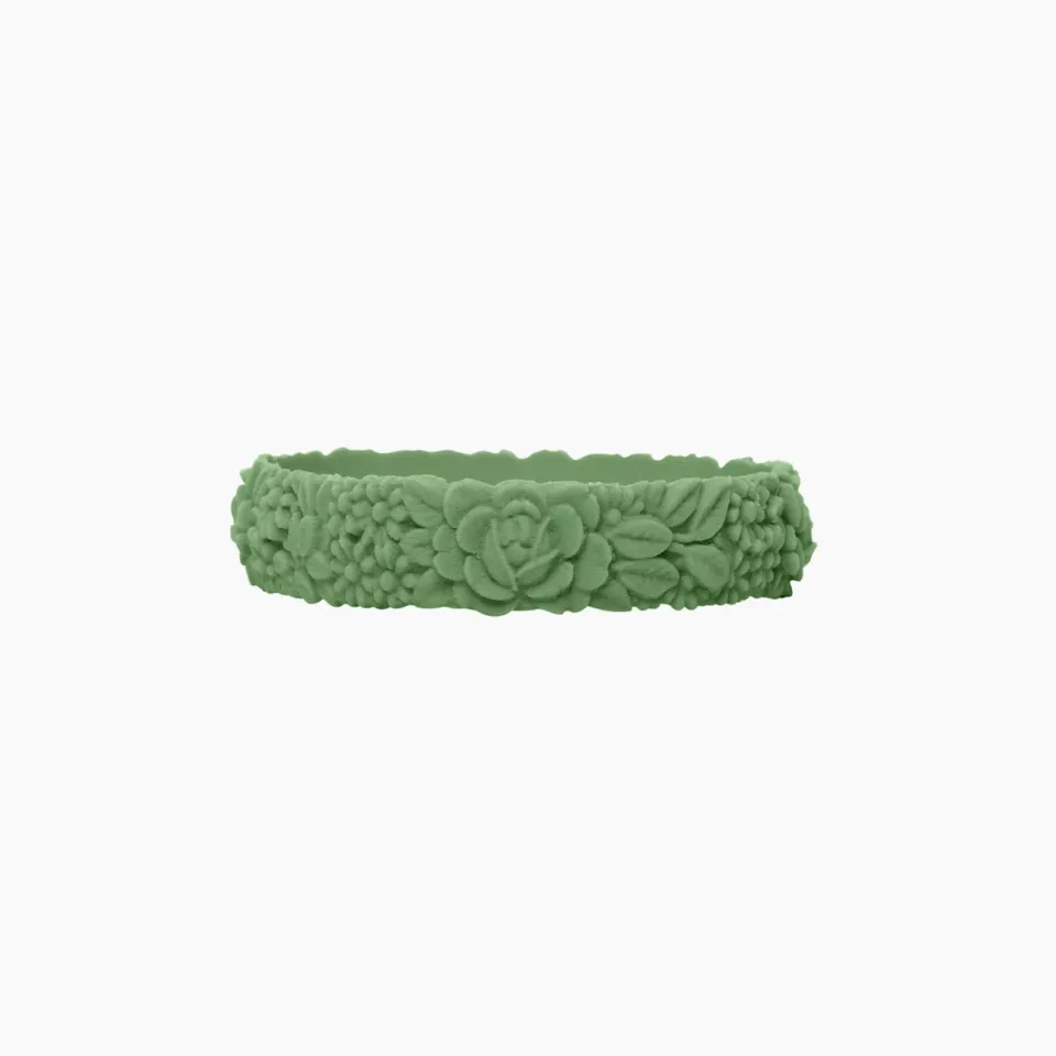 O bag Flower Slim bracelet silicone vert
