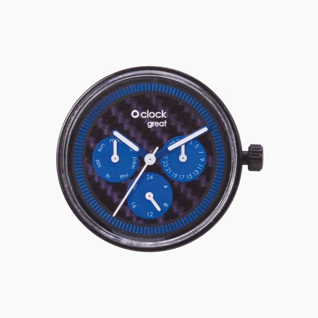 O bag O Clock Great mécanisme montre bleu carbone
