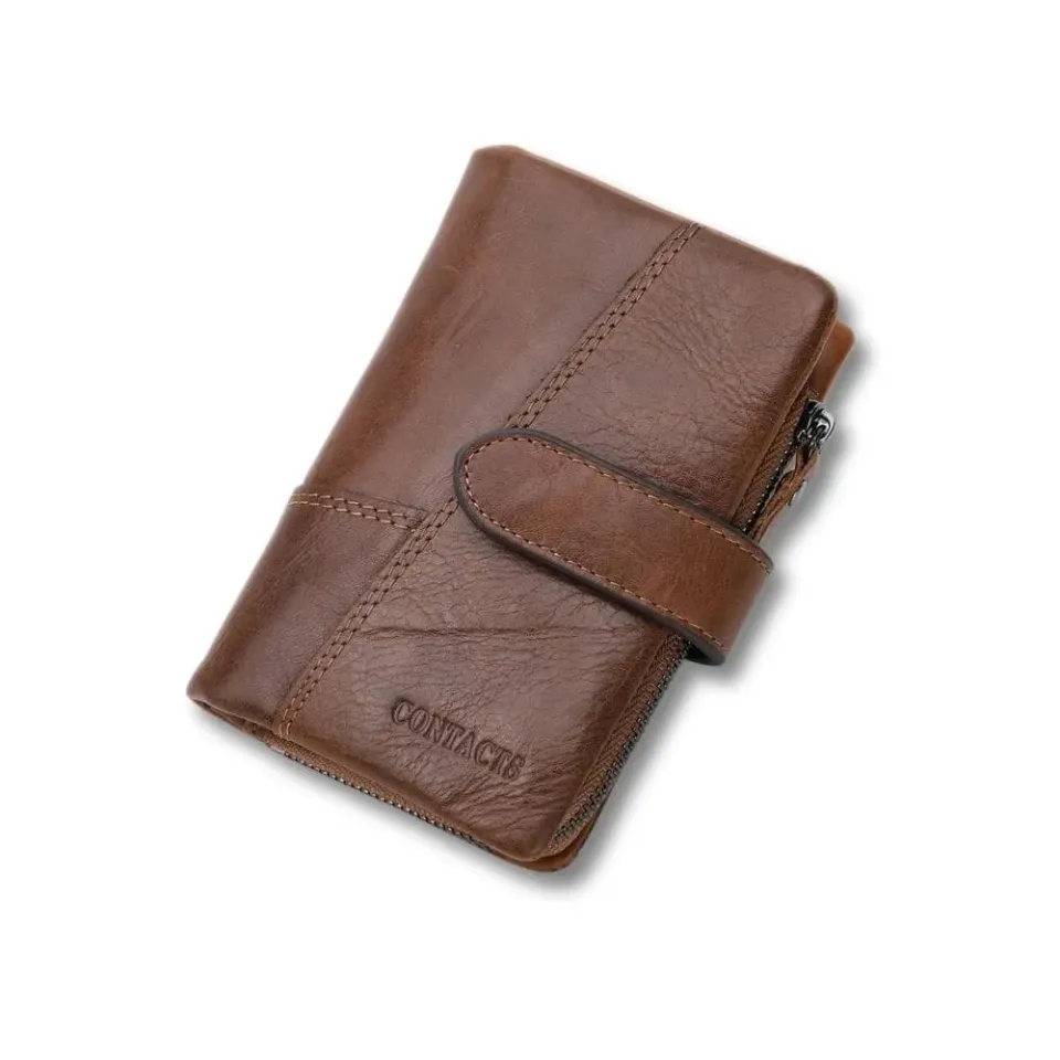 Maison Sacoches Koral Porte-Monnaie Marron cuir véritable