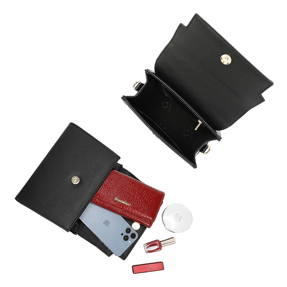 Gallantry Paris Giuliana sac à main noir foulard croco