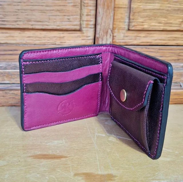 Atelier Anne R Prune portefeuille cuir tannage végétal