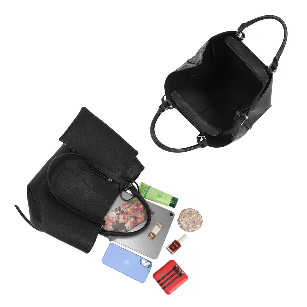 Gallantry Paris Adriana Sac cabas Noir pochette grainé