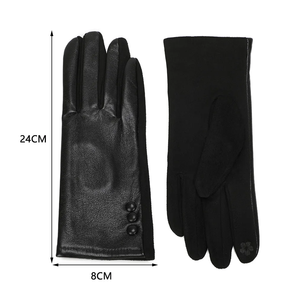 Gallantry Paris Bouton Chic gants tactiles hiver noir