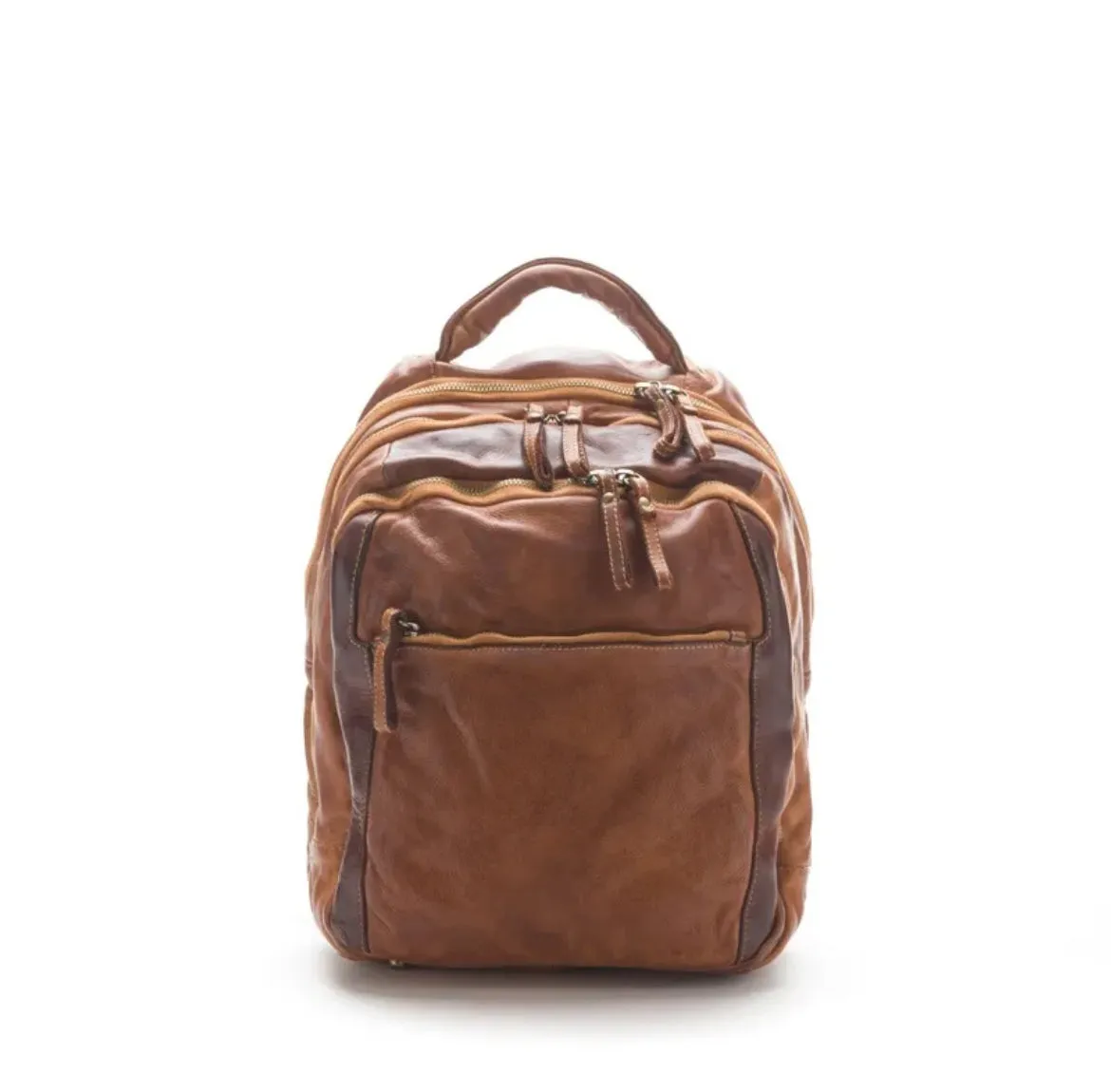 Hexagone Cuir Sad Casiers sac à dos cuir kaki PC